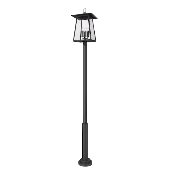 Z-Lite Rainer 6 Light Outdoor Post Mounted Fixture, 17.5in. W x 126in. H, Black 5015PHXXLR-5010P-BK - main